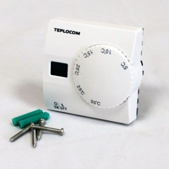 Проводной комнатный термостат TEPLOCOM TS-2AA/8A